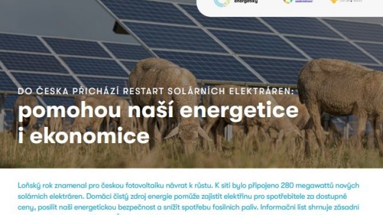 Vydali jsme Infomateriál k restartu fotovoltaiky v Česku